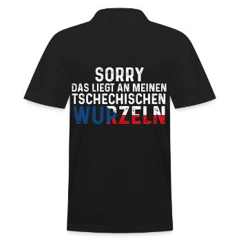 Tschechische Wurzeln Tscheche Tschechien - Männer Poloshirt - Schwarz - Hinten - Kai (181cm)