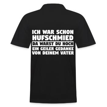 Hufbeschlagschmied Pferdeschmied Hufschmied - Männer Poloshirt - Schwarz - Hinten - Kai (181cm)