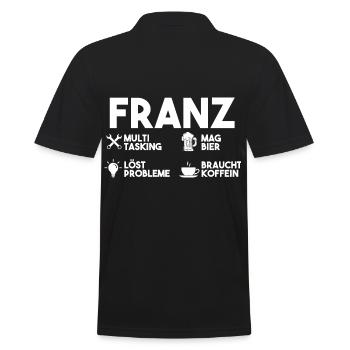 Franz - Männer Poloshirt - Schwarz - Hinten - Kai (181cm)