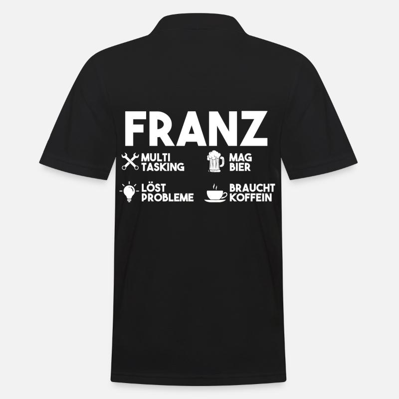 Franz - Männer Poloshirt - Schwarz