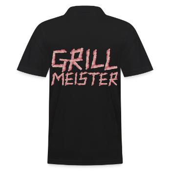 Grill Meister Titel aus Bacon Speck Grillmeister - Männer Poloshirt - Schwarz - Hinten - Kai (181cm)