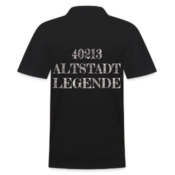 40213 Altstadt Legende, Party ,Theke, Düsseldorf - Männer Poloshirt - Schwarz - Hinten - Kai (181cm)