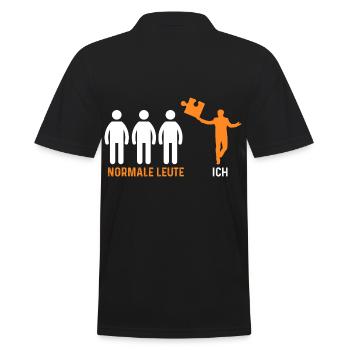 Puzzlefan Puzzler Puzzleteile Puzzle - Männer Poloshirt - Schwarz - Hinten - Kai (181cm)