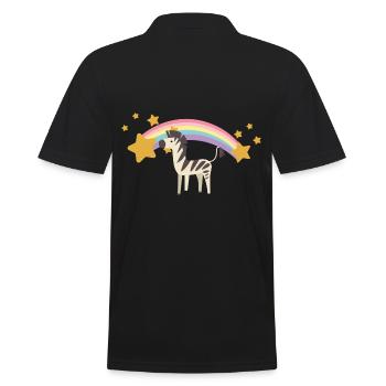 Regenbogen Zebra - Men's Polo Shirt - black - Back - Kai (181cm)
