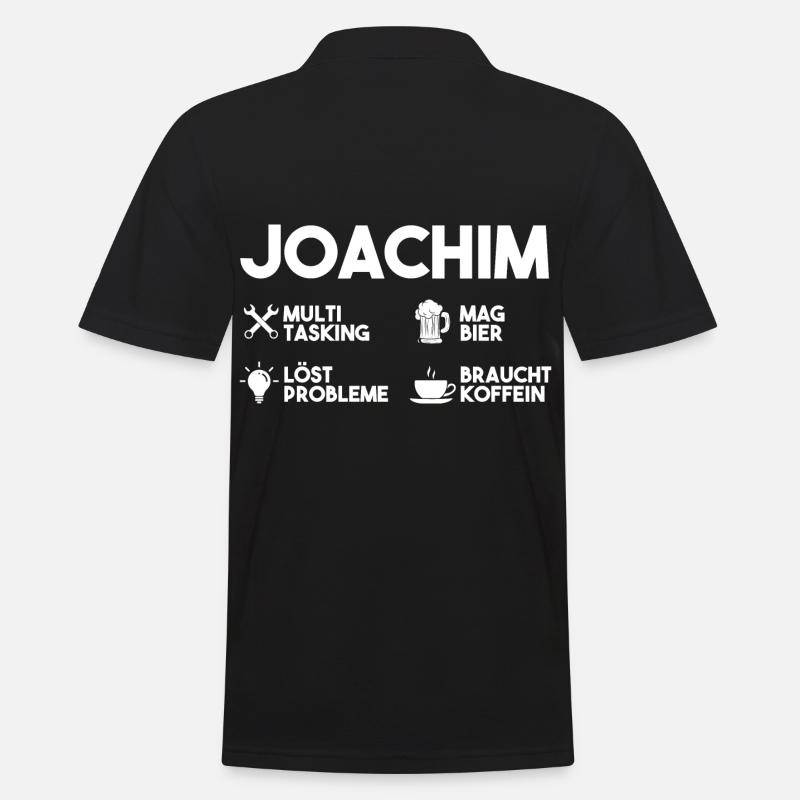 Joachim - Männer Poloshirt - Schwarz