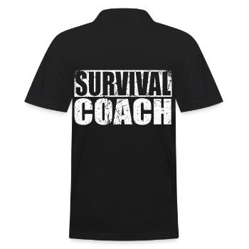 Survival Trainer, Coach, Nature, Adventure - Men's Polo Shirt - black - Back - Kai (181cm)