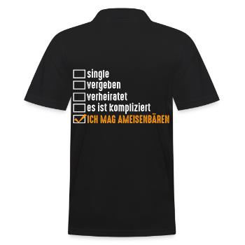Ameisenbär - Männer Poloshirt - Schwarz - Hinten - Kai (181cm)