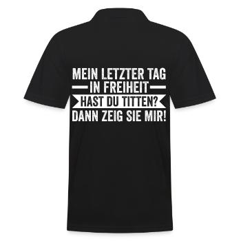 Bräutigam Junggesellenabschied - Männer Poloshirt - Schwarz - Hinten - Kai (181cm)