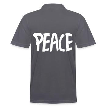 PEACE Blanc Pinceaux - Polo Homme - charbon - Dos - Nico (186cm)