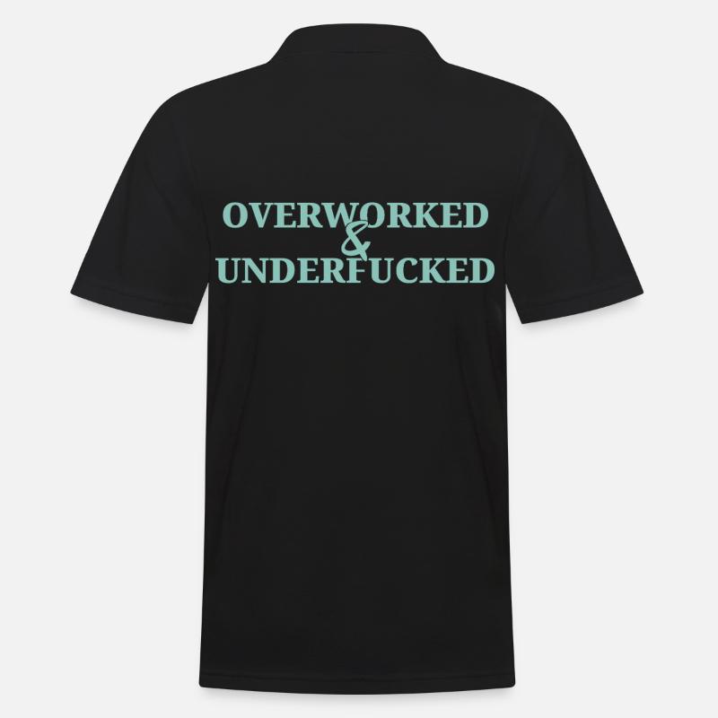 Overworked - Männer Poloshirt - Schwarz