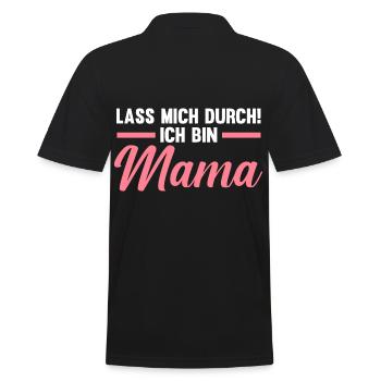 Lass mich durch ich bin Mama - Männer Poloshirt - Schwarz - Hinten - Kai (181cm)