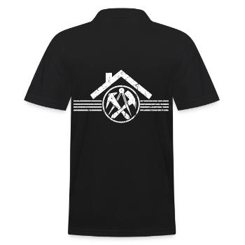 Handwerker Zunftwappen, Dachdeckerin Dachdecker - Männer Poloshirt - Schwarz - Hinten - Kai (181cm)