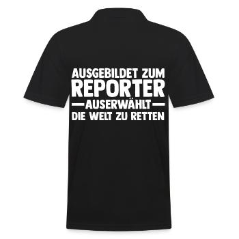 Journalistik Journalist Reporter - Männer Poloshirt - Schwarz - Hinten - Kai (181cm)