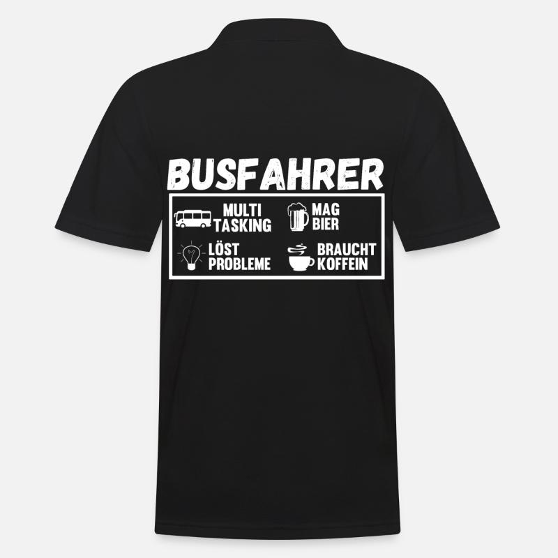 Bus Bier Busfahrer - Männer Poloshirt - Schwarz