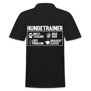 Hundetraining Hund Hundeschule Hundetrainer - Männer Poloshirt - Schwarz - Hinten - Kai (181cm)