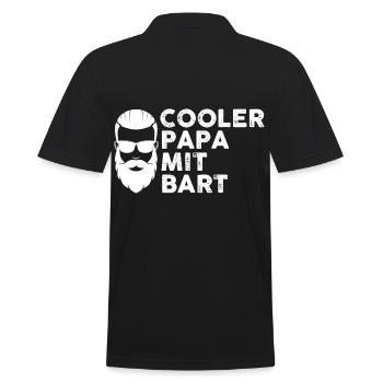 Papa Vater Bärtig Bartträger Schnurrbart Bart - Männer Poloshirt - Schwarz - Hinten - Kai (181cm)