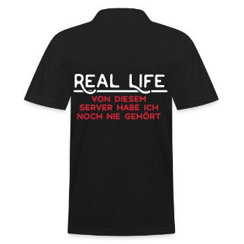 Real Life - Men's Polo Shirt - black - Back - Kai (181cm)