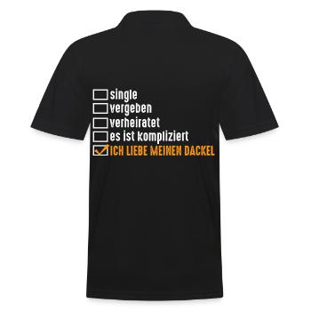 Hund Dackel - Männer Poloshirt - Schwarz - Hinten - Kai (181cm)