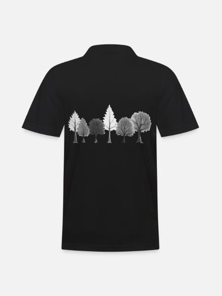 Forest Trees Black & White - Men's Polo Shirt - black