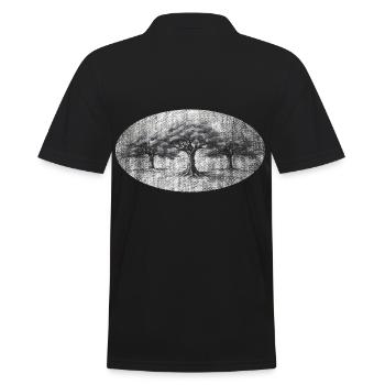 Alte Bäume Baum Weisheit retro - Männer Poloshirt - Schwarz - Hinten - Kai (181cm)