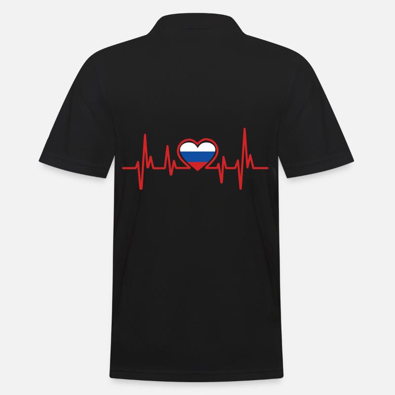 Russland - Männer Poloshirt - Schwarz