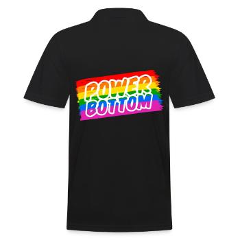Gay Power Bottom Rainbow Flag - Men's Polo Shirt - black - Back - Kai (181cm)