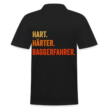 Baggerfahrer - Männer Poloshirt - Schwarz - Hinten - Kai (181cm)
