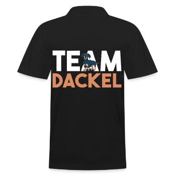 Hund Dackel - Männer Poloshirt - Schwarz - Hinten - Kai (181cm)