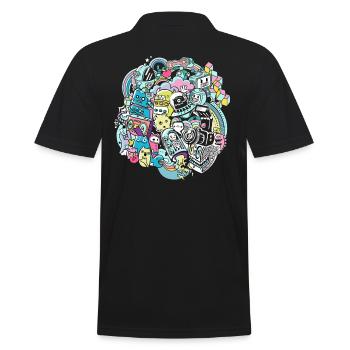 Graffiti city - Men's Polo Shirt - black - Back - Kai (181cm)