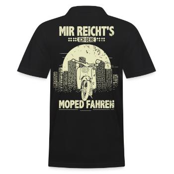 Ostalgie Schwalbe Simson Suhl - mir reichts - Männer Poloshirt - Schwarz - Hinten - Kai (181cm)