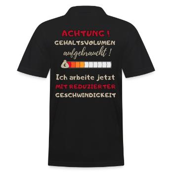 lustiger witziger Spruch Text Arbeit Buro Geschenk - Männer Poloshirt - Schwarz - Hinten - Kai (181cm)