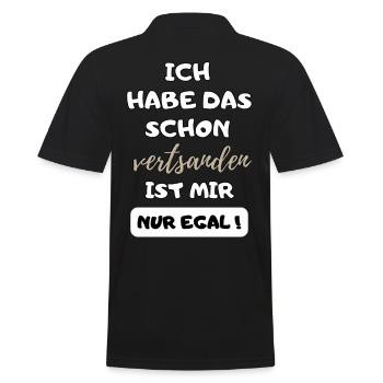 lustiger Spruch Habe das schon verstanden Geschenk - Männer Poloshirt - Schwarz - Hinten - Kai (181cm)