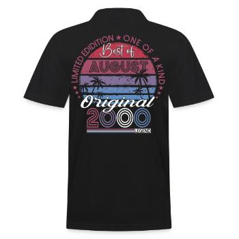 Original August 2000 22nd Birthday Gift Fun - Men's Polo Shirt - black - Back - Kai (181cm)