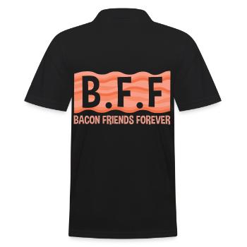 Bacon Friends Forever Bacon Lover - Men's Polo Shirt - black - Back - Kai (181cm)