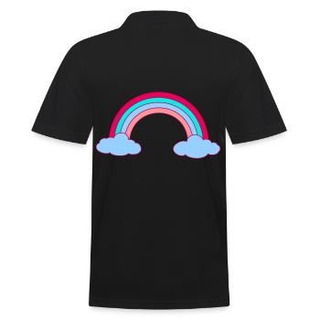 Magical Rainbow Spiritual Clouds Weather - Men's Polo Shirt - black - Back - Kai (181cm)