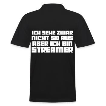 Gaming Zocken Zocker Gamer Streaming Streamer - Männer Poloshirt - Schwarz - Hinten - Kai (181cm)