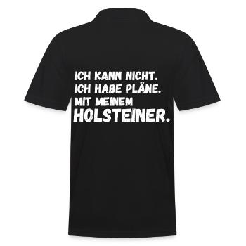 Pferd Reitsport Reiten Pferdesport Holsteiner - Männer Poloshirt - Schwarz - Hinten - Kai (181cm)
