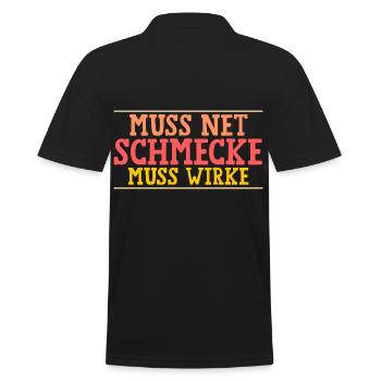 Muss Net Schmecke Muss Wirke Fitness - Männer Poloshirt - Schwarz - Hinten - Kai (181cm)
