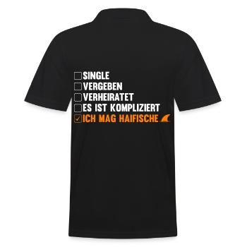 Fische Haifisch - Männer Poloshirt - Schwarz - Hinten - Kai (181cm)