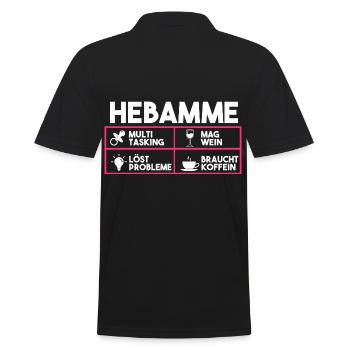 Geburtshelferin Hebamme - Männer Poloshirt - Schwarz - Hinten - Kai (181cm)