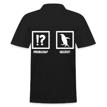 Pinguin - Männer Poloshirt - Schwarz - Hinten - Kai (181cm)