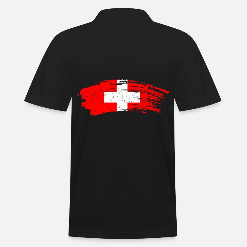 Schweiz - Männer Poloshirt - Schwarz