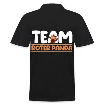 Roter Panda - Männer Poloshirt - Schwarz - Hinten - Kai (181cm)