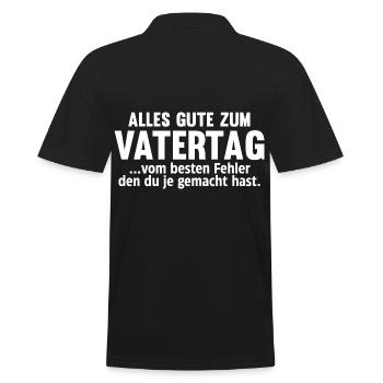 Vater Vatertag Papa - Männer Poloshirt - Schwarz - Hinten - Kai (181cm)