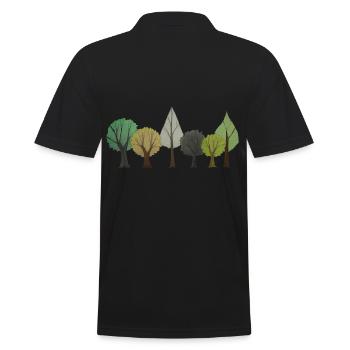 Trees Deciduous Forest Drawing - Men's Polo Shirt - black - Back - Kai (181cm)
