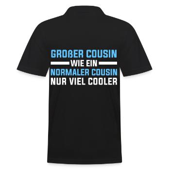 Großer Cousin Geschenkidee - Männer Poloshirt - Schwarz - Hinten - Kai (181cm)