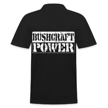Bushcraft Power, Survival Nature Outdoor, Bushcraft - Men's Polo Shirt - black - Back - Kai (181cm)