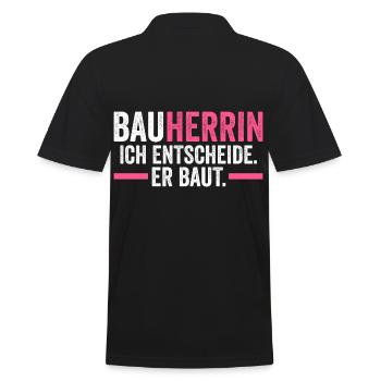 Bauherrin - Männer Poloshirt - Schwarz - Hinten - Kai (181cm)