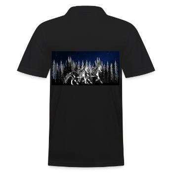 Wilderness Wild Horses Rider Dream Fantasy Stallion - Men's Polo Shirt - black - Back - Kai (181cm)