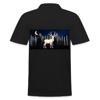 Nature sauvage Red Deer Wildlife Forest Suède Neige - Polo Homme - noir - Dos - Kai (181cm)
